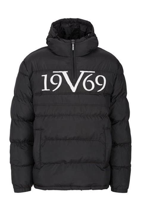 19v69 versace 1969 winterjacke herren schwarz gr m mit kapuze|19V69 by Alessandro Versace: Winterjacke mit Kapuze, Schwarz, M.